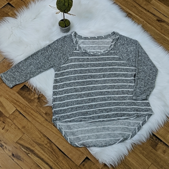 Free People Tops - Free People hi low striped knit jersey slub top
